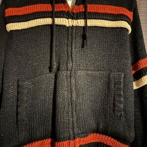 Women's Black and Red Zip-Up Jacket